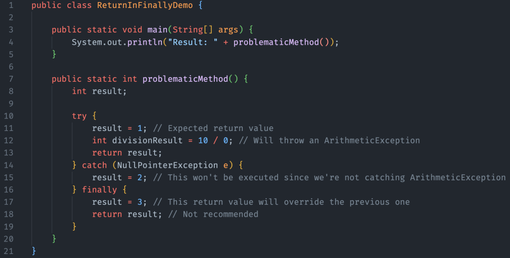 Return Statements in a Finally Clause: Understanding the&nbsp;Consequences